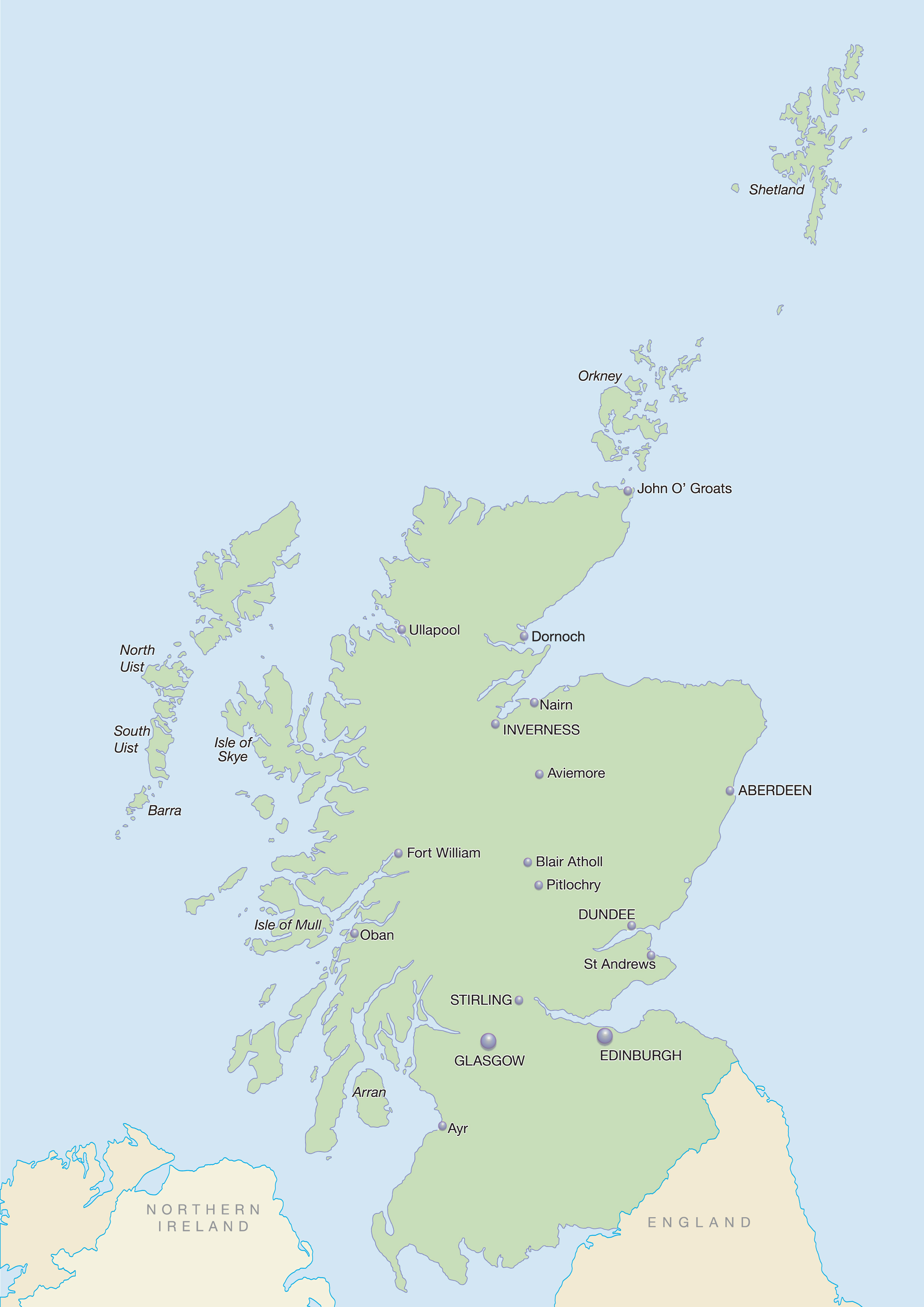 Printable Tourist Map Of Scotland Printable Blank World