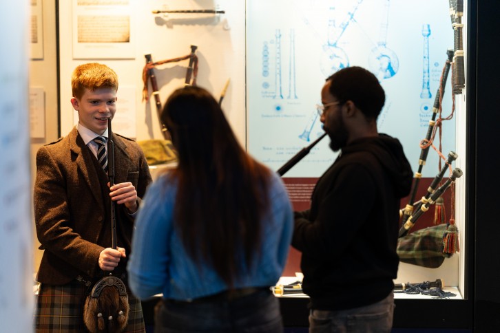 Visitors Learning to Play the Chanter at the National Piping Centre